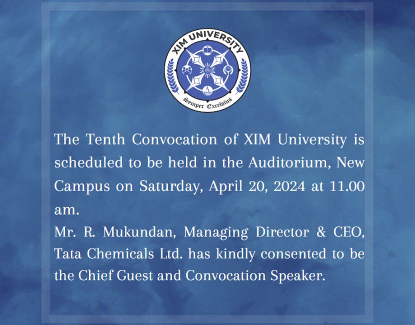 10th Convocation of XIM University : 20th April ’24